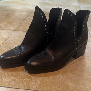 Chelsea & Violet Black Studded Ankle Booties